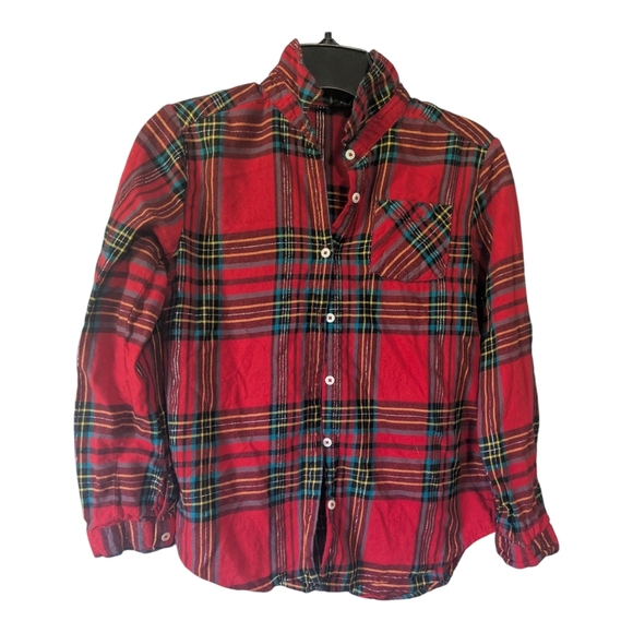 Plaid Kids Shirt - Red and Black Size 10. George. - Picture 1 of 8